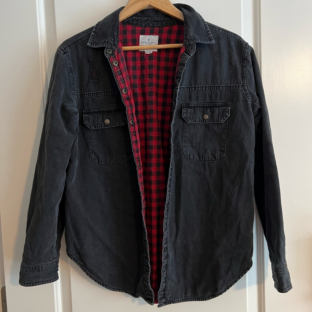 American Eagle Buffalo Plaid Lined Shirt
